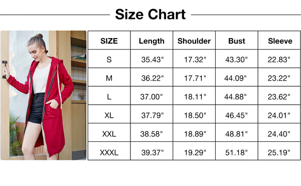 HARENC™Women's Long Hoodies Tunic Winter Fleece Jackets Knitted Casual Sweatshirt Zip Up Hoodies