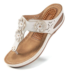 【No.14】Ladies Flip Flops Adjustable Hook And Loop Sandals Summer Air Cushion Shoes