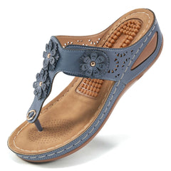 【No.14】Ladies Flip Flops Adjustable Hook And Loop Sandals Summer Air Cushion Shoes