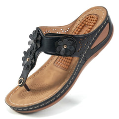 【No.14】Ladies Flip Flops Adjustable Hook And Loop Sandals Summer Air Cushion Shoes